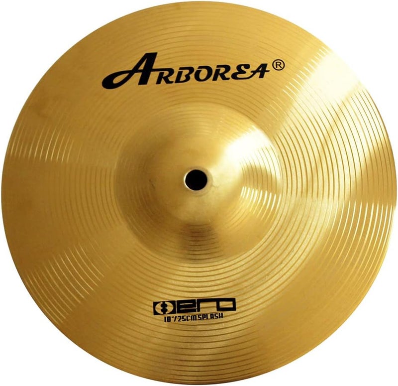 Arborea 10"Splash Cymbal Golden Practice Drum Cymbal for Drum Set - Image 1